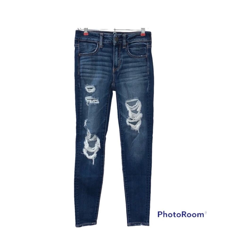 American Eagle Outfitters Super Stretch X Distressed Jegging - Size 2 Short